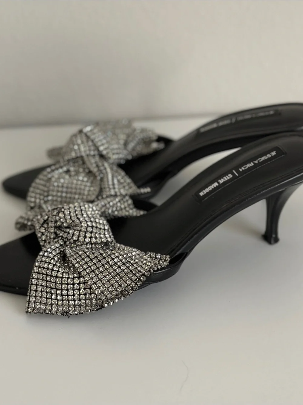 Steve Madden Kitten Heels with Large Crystal Bows